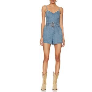 Show Me Your MuMu Blue Denim Romper
